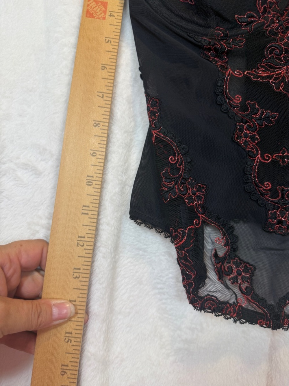 Autograph Corset Womens Size 34D Black Red Lace Goth Coquette Costume - Picture 5 of 9